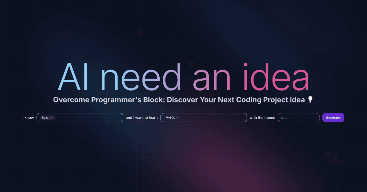AI Need an Idea