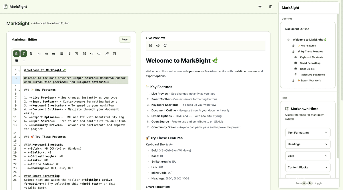 Marksight, an open source Markdown editor
